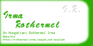irma rothermel business card